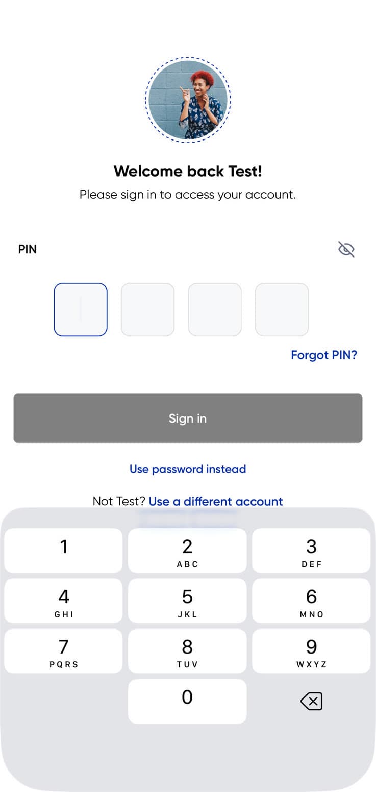 Rentwize app — PIN-protected sign-in